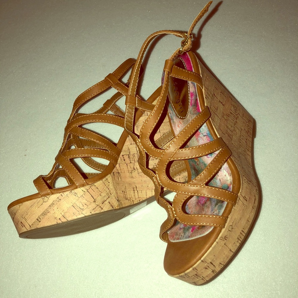 Cognac Madden Girl Wedges